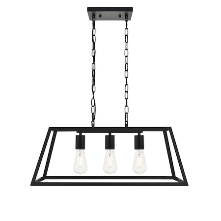 Living District Resolute 3 Light Black Pendant LD4061D25BK
